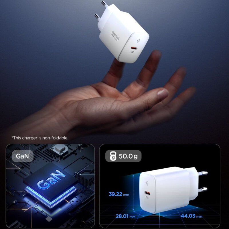 Incarcator tip C Fast Charging, 20W Spigen, alb, EE201EU