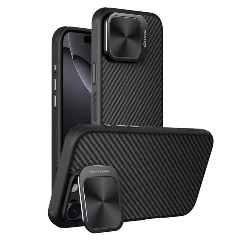 Husa iPhone 16 Pro Max Nillkin CarboProp Magnetic, fara decupaj camera, negru