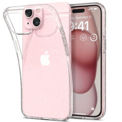 Husa iPhone 15 Spigen Liquid Crystal Glitter, Crystal Quartz