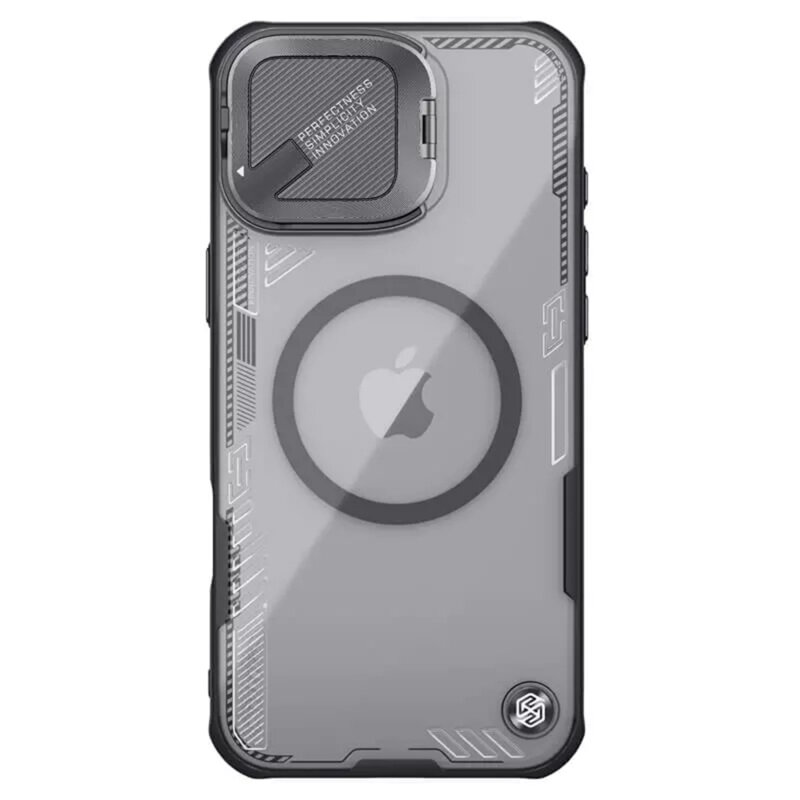 Husa iPhone 16 Nillkin Iceblade Prop Magnetic, fara decupaj camera, negru