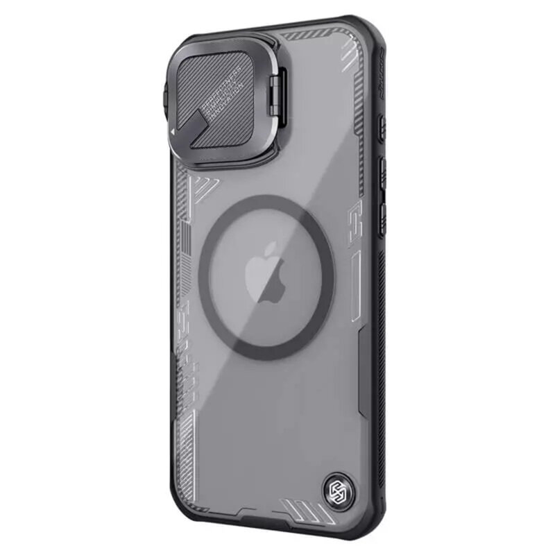 Husa iPhone 16 Nillkin Iceblade Prop Magnetic, fara decupaj camera, negru