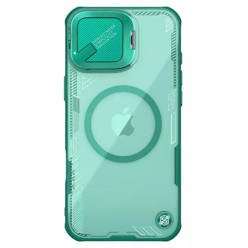 Husa iPhone 16 Plus Nillkin Iceblade Prop Magnetic, fara decupaj camera, verde