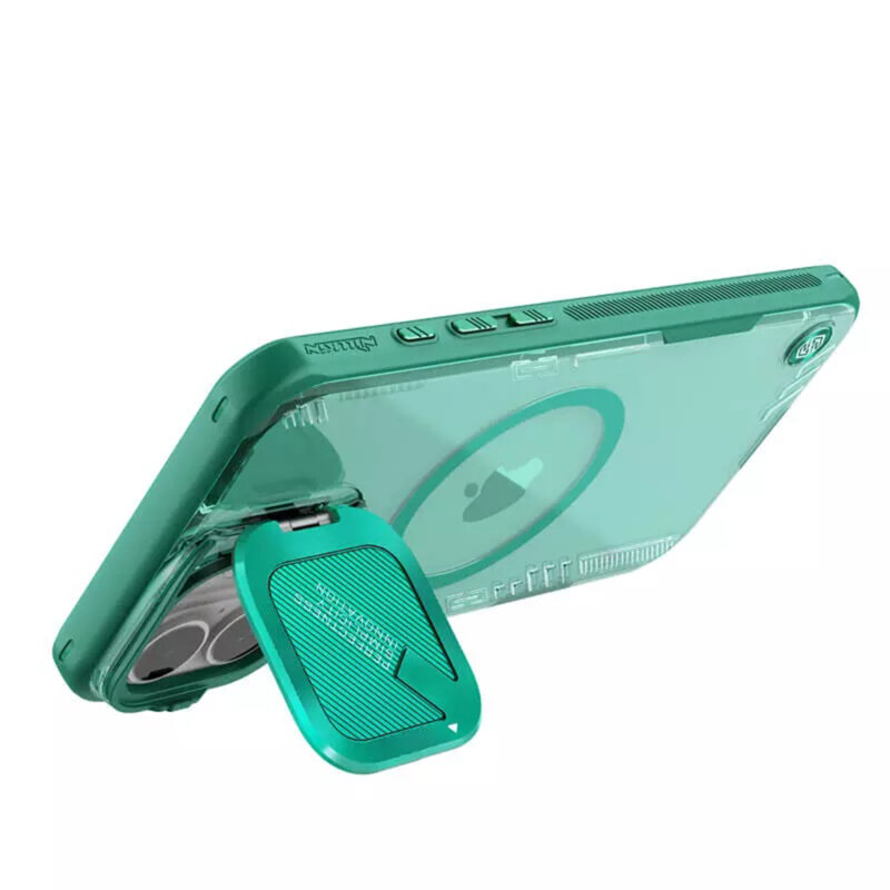 Husa iPhone 16 Plus Nillkin Iceblade Prop Magnetic, fara decupaj camera, verde