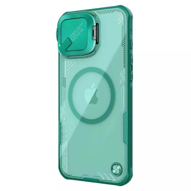 Husa iPhone 16 Plus Nillkin Iceblade Prop Magnetic, fara decupaj camera, verde