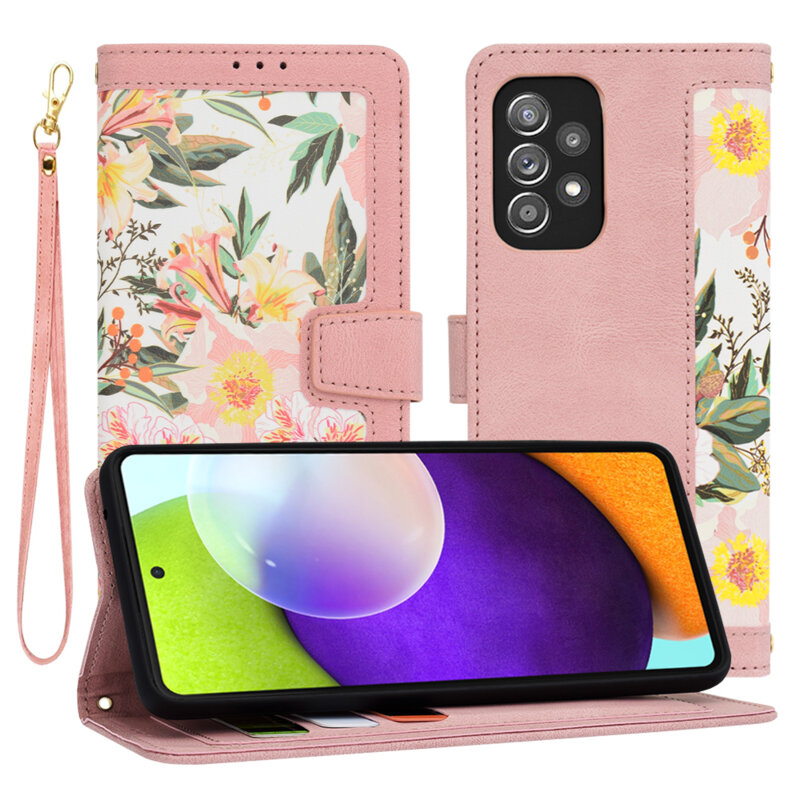 Husa personalizata fete Samsung Galaxy A52 5G Techsuit FlipCraft, roz