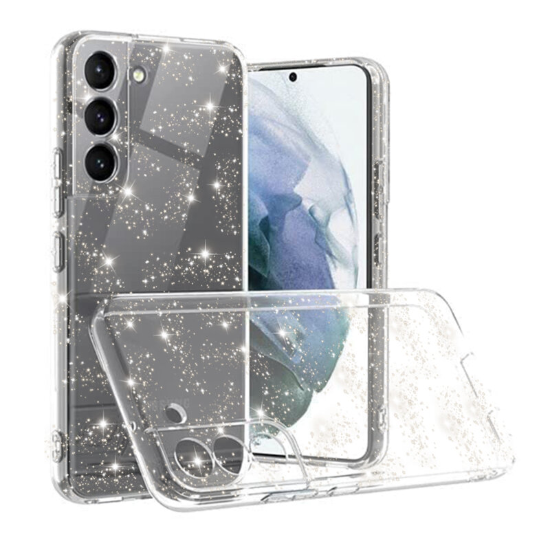 Husa sclipici Samsung Galaxy S21 FE 5G Techsuit SparkleSkin, transparenta