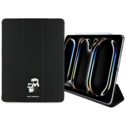 Husa iPad Pro 13 (2024) Karl Lagerfeld Saffiano Magnetic Karl &Choupette, negru, KLFC13PM24SAKCK