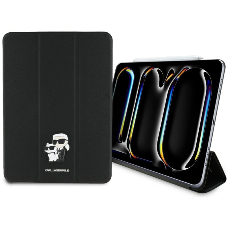 Husa iPad Pro 11 (2024) Karl Lagerfeld Saffiano Magnetic Karl &Choupette, negru, KLFC11PM24SAKCK