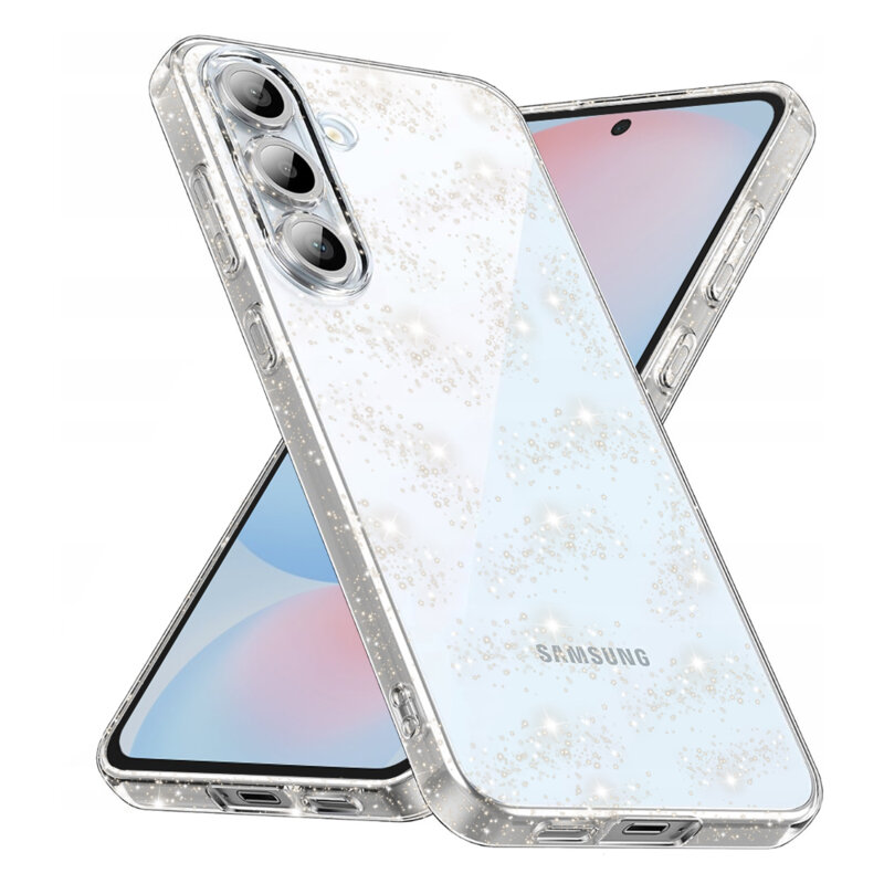 Husa sclipici Samsung Galaxy S24 FE Techsuit SparkleSkin, transparenta