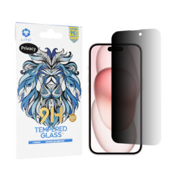 Folie sticla iPhone 15 Lito 9H Tempered Glass, privacy