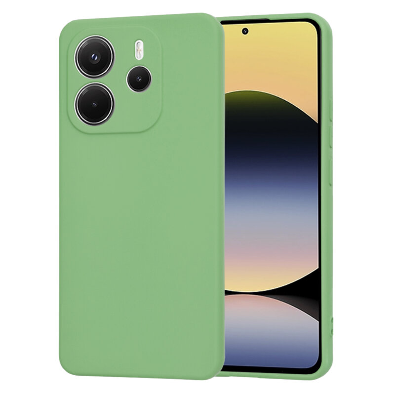 Husa silicon Xiaomi Redmi Note 14 4G (163.25 x 76.55 x 8.16mm) Techsuit SoftFlex, verde deschis