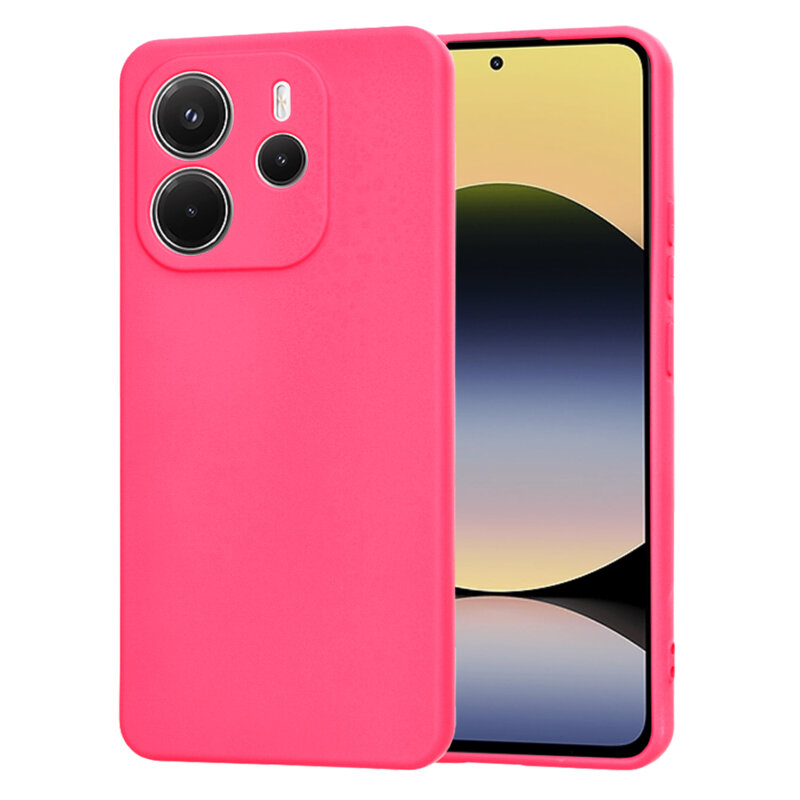 Husa silicon Xiaomi Redmi Note 14 4G (163.25 x 76.55 x 8.16mm) Techsuit SoftFlex, fucsia