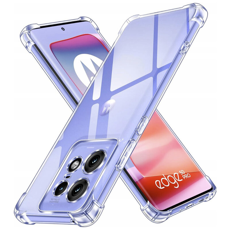 Husa Motorola Edge 50 Pro Techsuit Shockproof Clear Silicone, transparenta