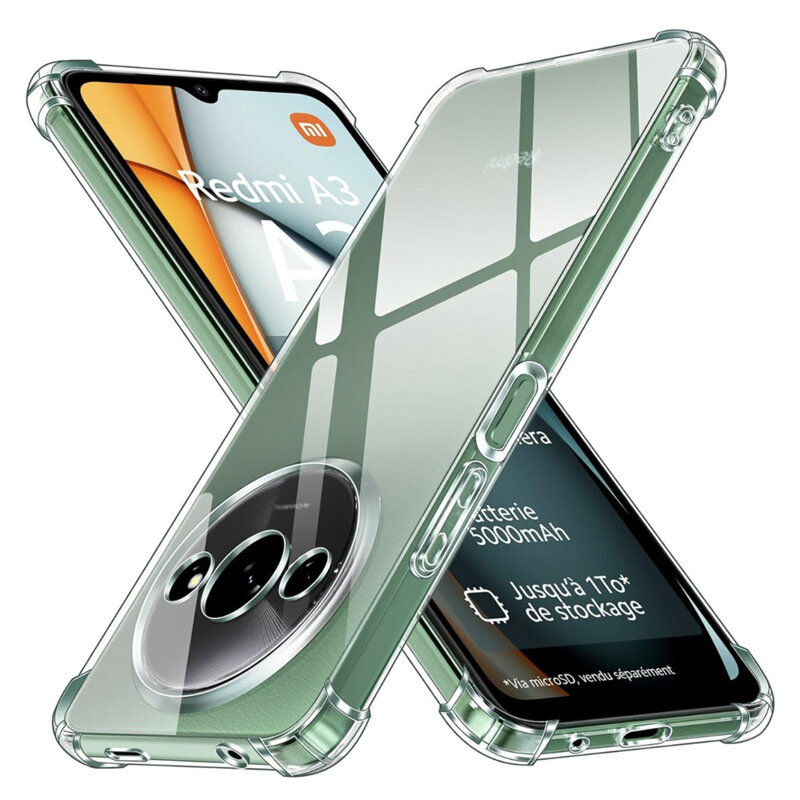 Husa Xiaomi Redmi A3x Techsuit Shockproof Clear Silicone, transparenta