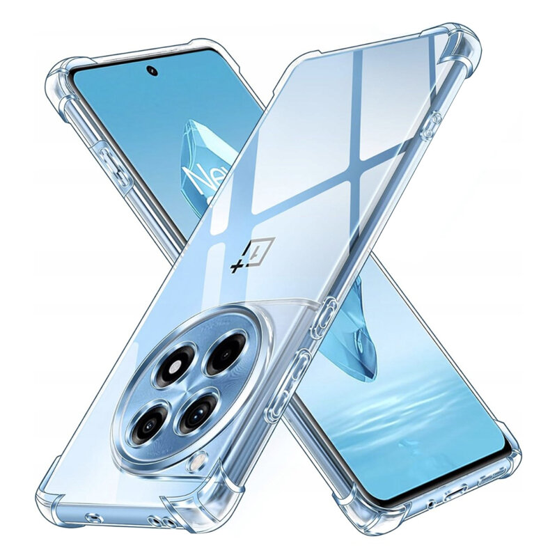Husa OnePlus 12R Techsuit Shockproof Clear Silicone, transparenta