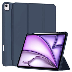 Husa iPad Air 13 (2025) Techsuit Flex Trifold Pen, bleumarin