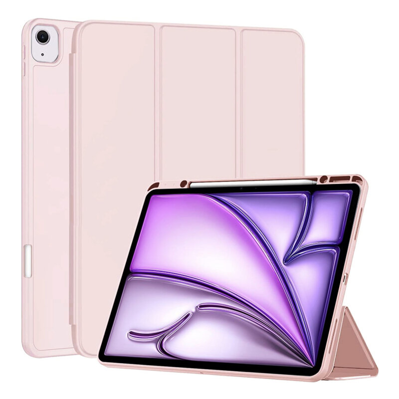 Husa iPad Air 13 (2025) Techsuit Flex Trifold Pen, roz
