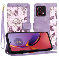 Husa personalizata fete Motorola Moto G84 Techsuit FlipCraft, mov