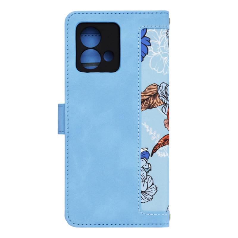 Husa personalizata fete Motorola Moto G84 Techsuit FlipCraft, bleu