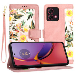 Husa personalizata fete Motorola Moto G84 Techsuit FlipCraft, roz
