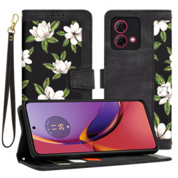 Husa personalizata fete Motorola Moto G84 Techsuit FlipCraft, negru