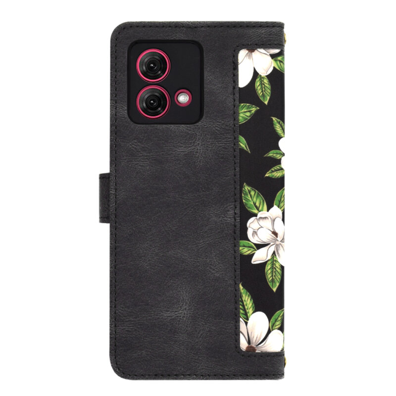 Husa personalizata fete Motorola Moto G84 Techsuit FlipCraft, negru