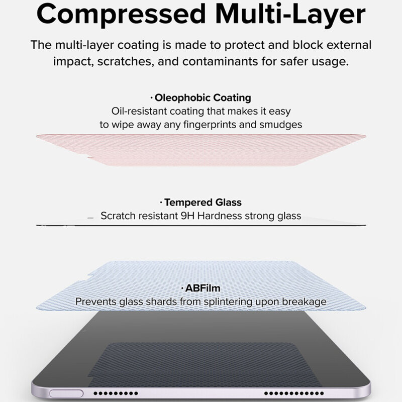 Folie sticla iPad Air 11 (2025) Ringke Easy Slide Tempered Glass, transparenta
