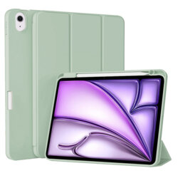 Husa iPad Air 11 (2025) Techsuit Flex Trifold Pen, verde deschis