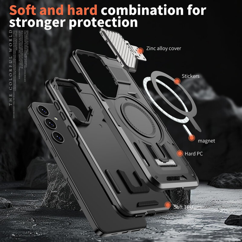 Husa Samsung Galaxy S23 FE protectie camera Techsuit CamVault MagSafe, negru