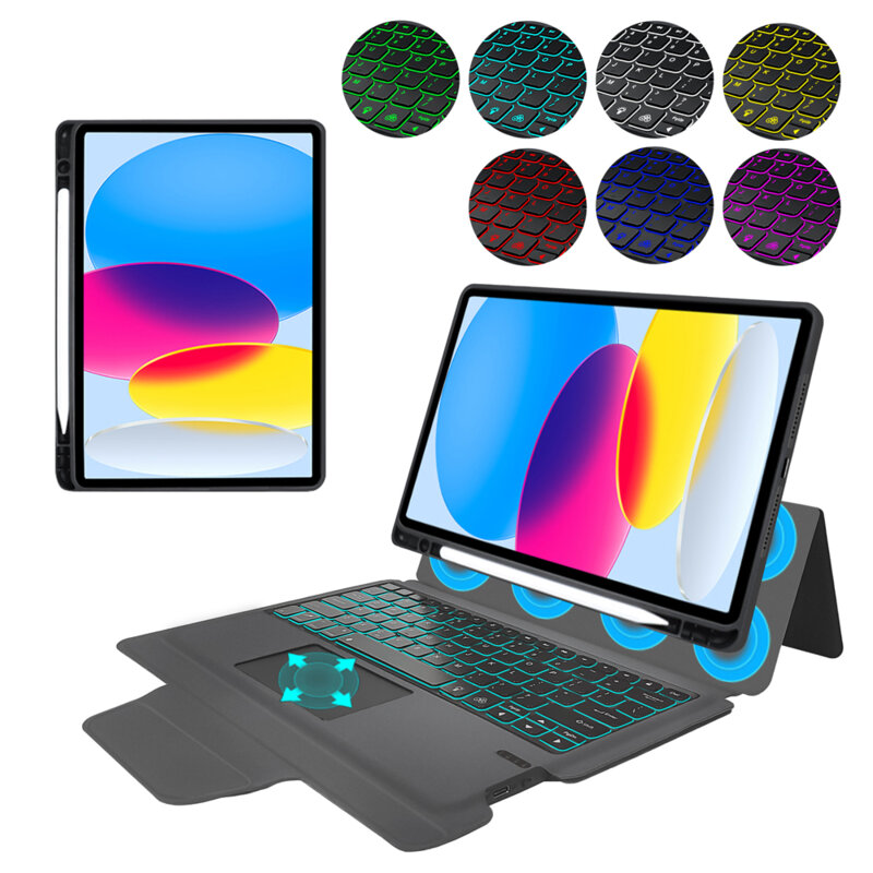 Husa cu tastatura iPad 11 (2025) Techsuit KeyTab Pro, negru