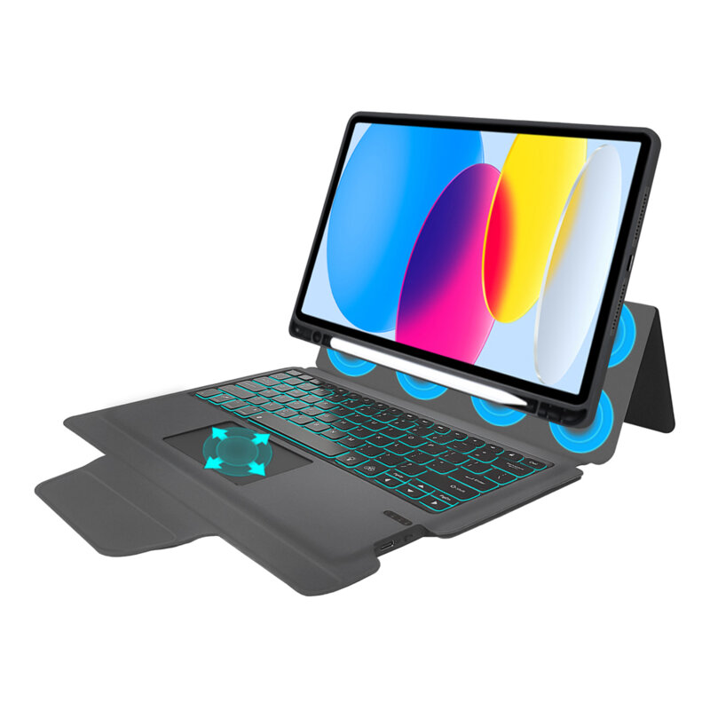 Husa cu tastatura iPad 11 (2025) Techsuit KeyTab Pro, negru