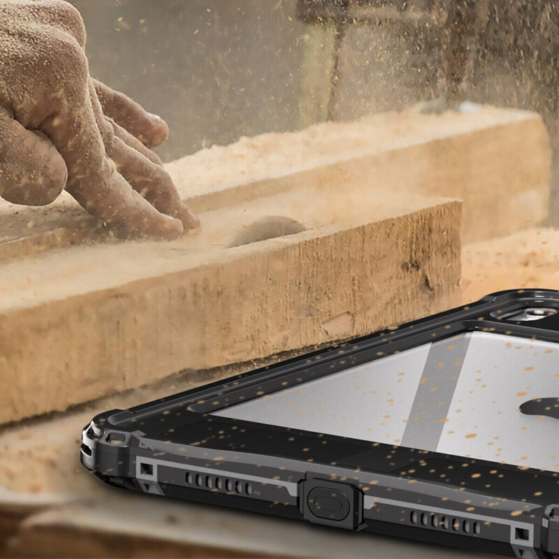 Husa 360 iPad 11 (2025) ShellBox Waterproof IP68, negru