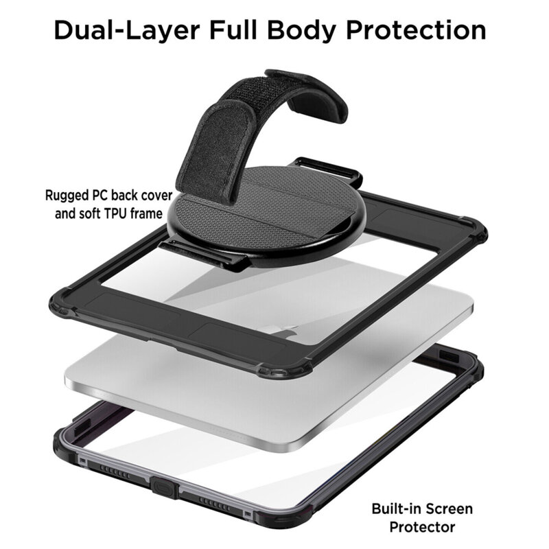 Husa 360 iPad 11 (2025) ShellBox Waterproof IP68, negru