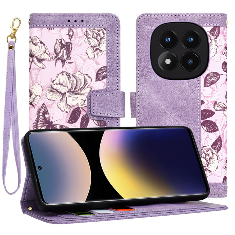 Husa personalizata fete Xiaomi Redmi Note 14 Pro 4G Techsuit FlipCraft, mov