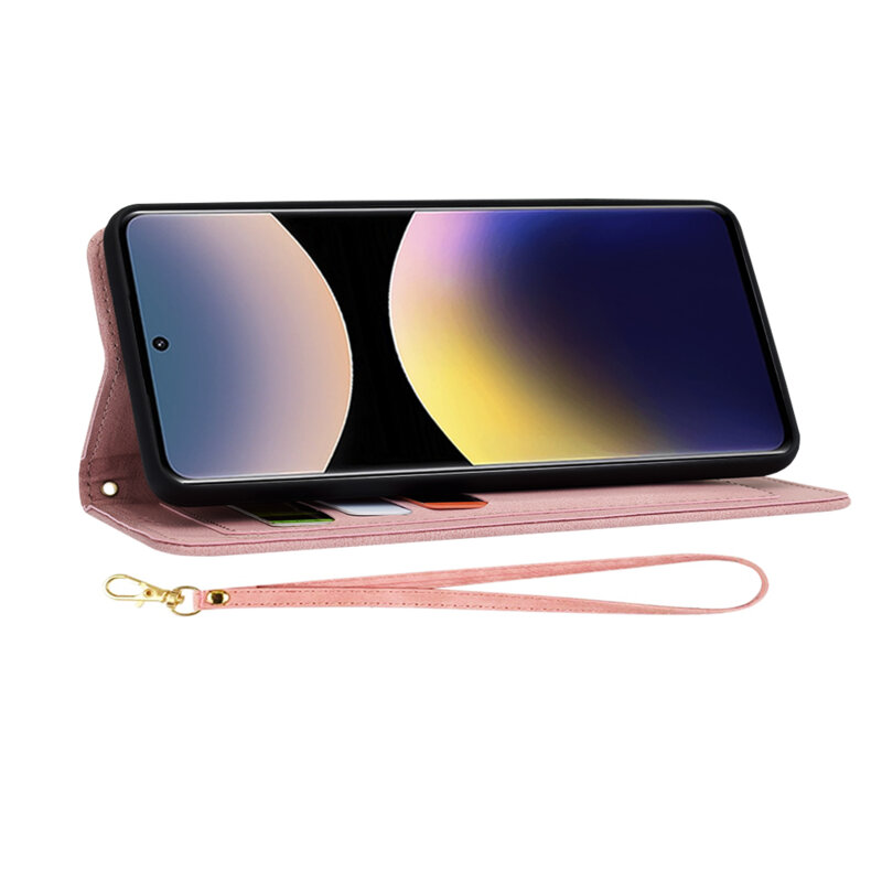 Husa personalizata fete Xiaomi Redmi Note 14 Pro 4G Techsuit FlipCraft, roz