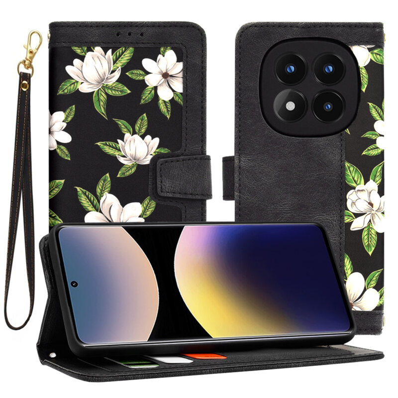 Husa personalizata fete Xiaomi Redmi Note 14 Pro 4G Techsuit FlipCraft, negru
