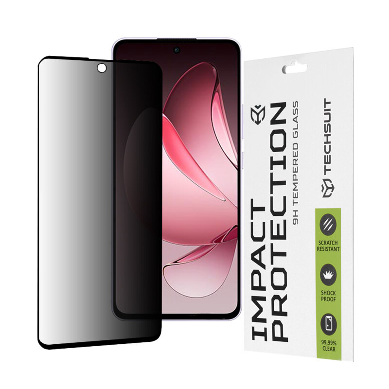 Folie sticla Oppo Reno13 F 4G Techsuit 111D Privacy Full Glue, negru