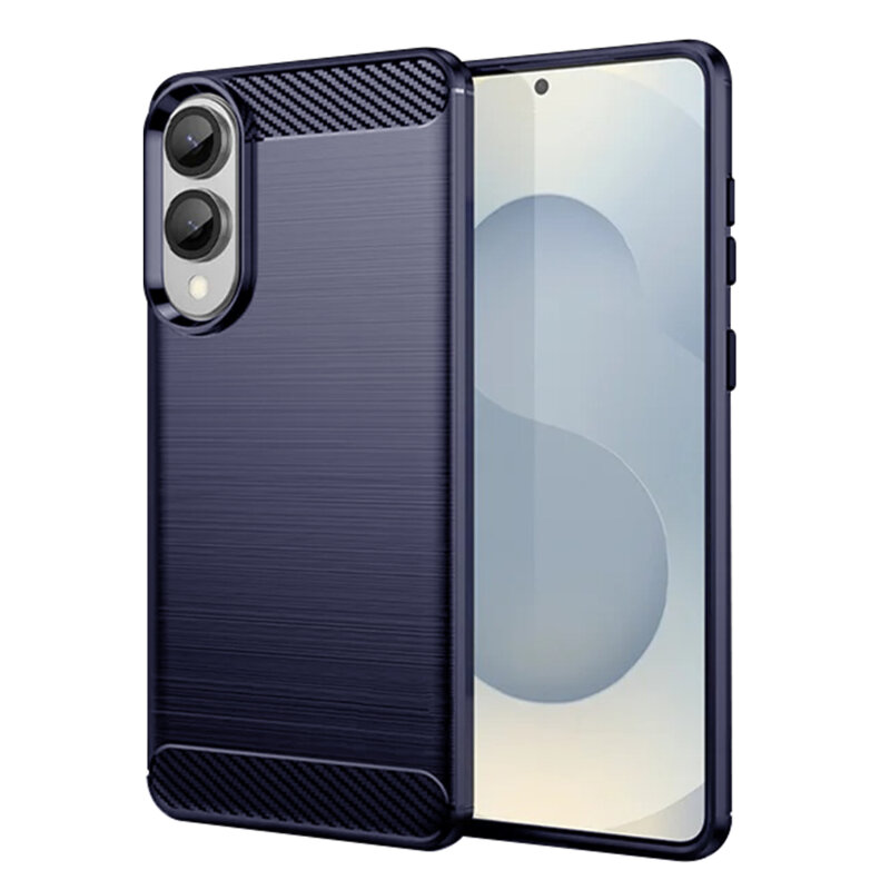 Husa Samsung Galaxy S25 Edge Techsuit Carbon Silicone, albastru