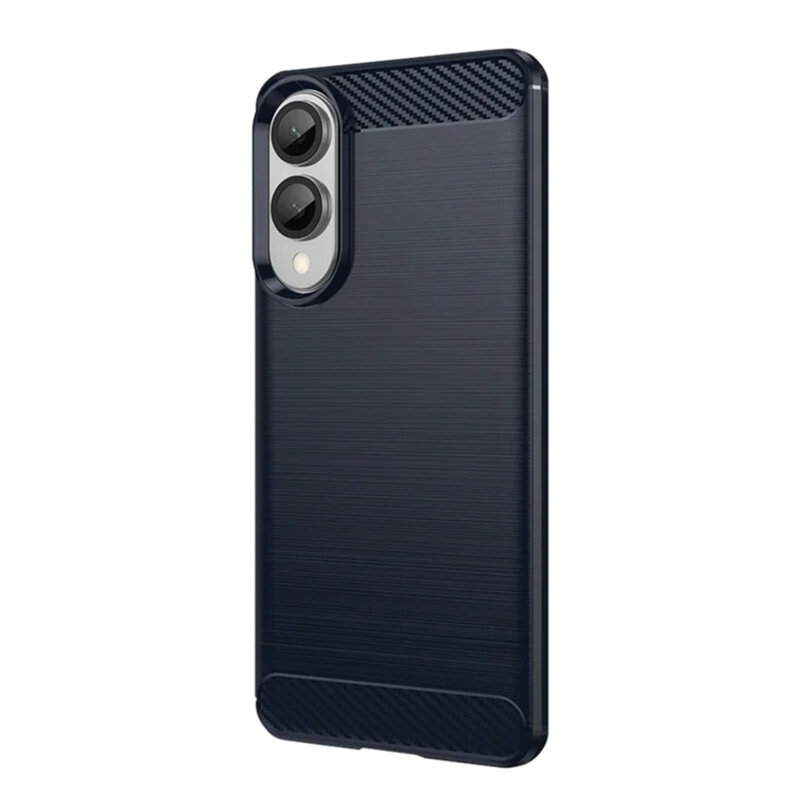 Husa Samsung Galaxy S25 Edge Techsuit Carbon Silicone, albastru