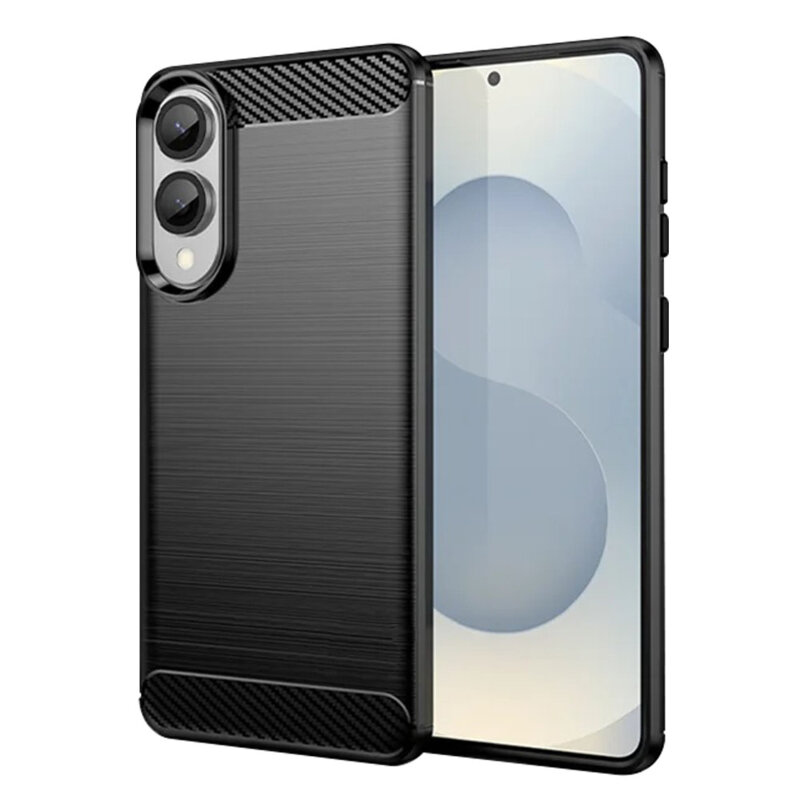 Husa Samsung Galaxy S25 Edge Techsuit Carbon Silicone, negru