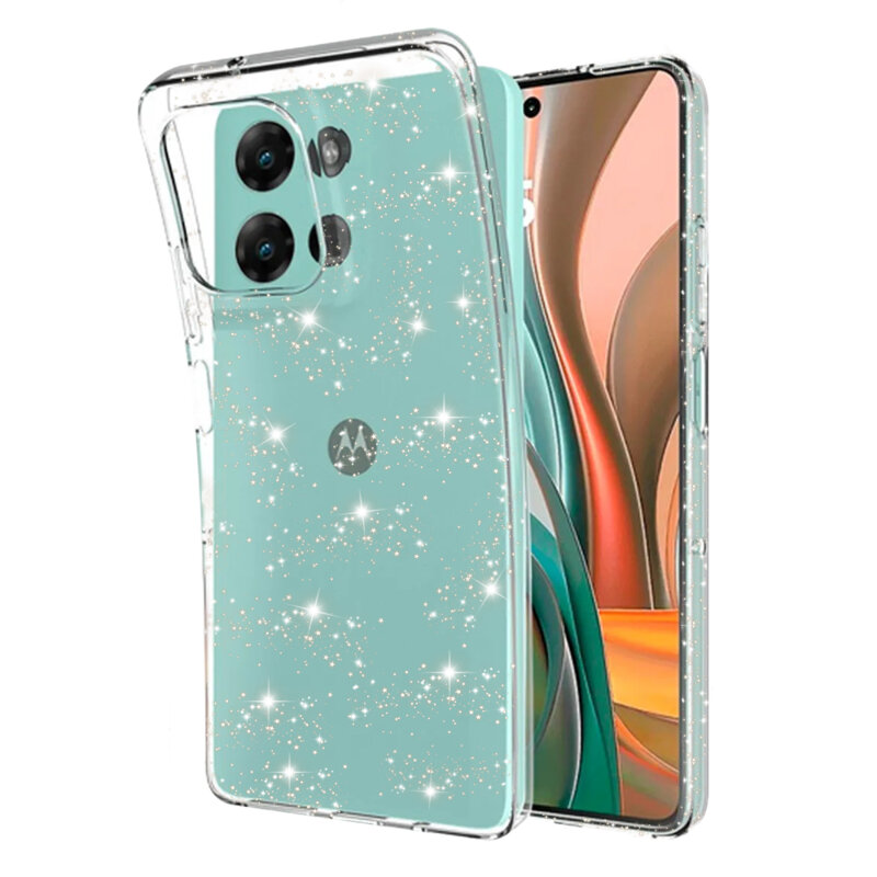 Husa sclipici Motorola Moto G75 Techsuit SparkleSkin, transparenta