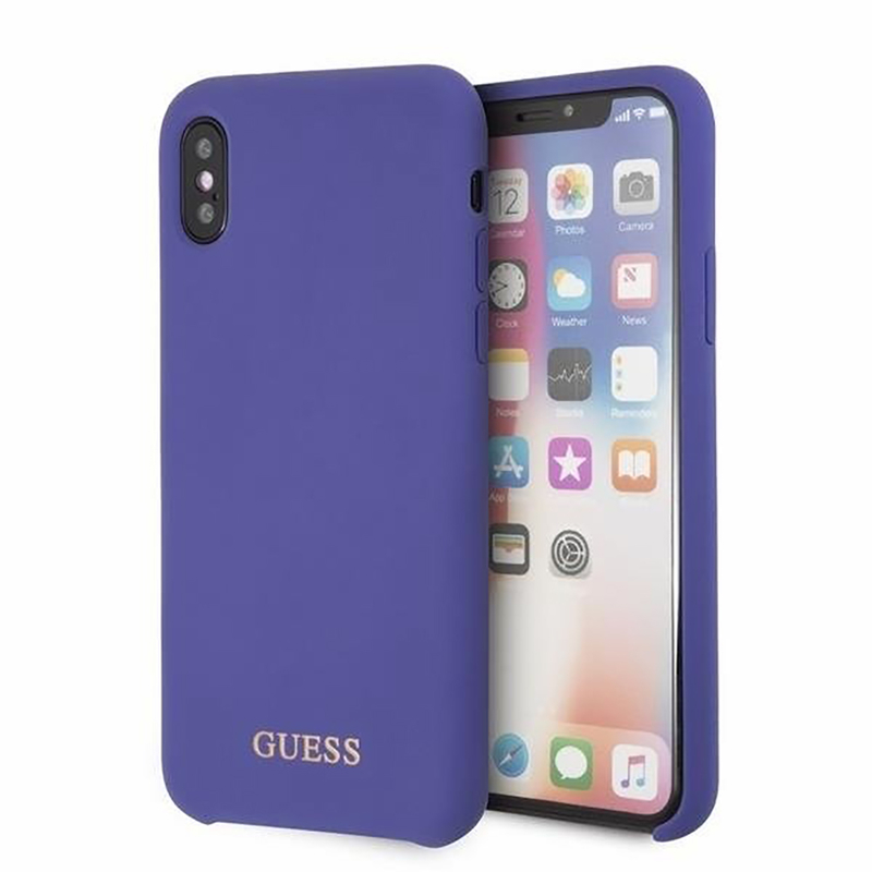 Bumper iPhone X, iPhone 10 Guess Silicone - Violet GUHCPXLSGLUV