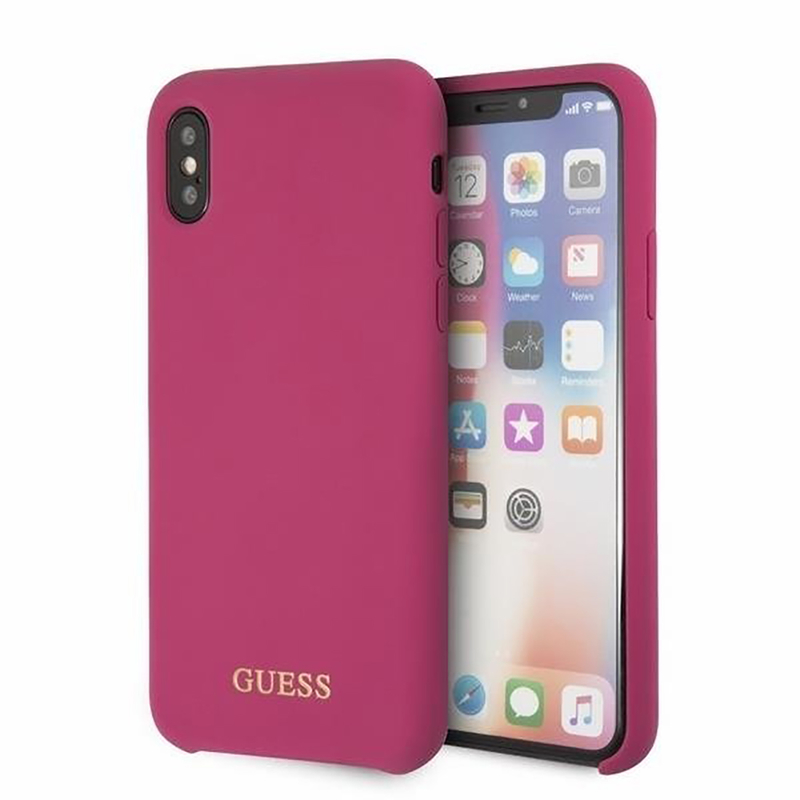 Bumper iPhone X, iPhone 10 Guess Silicone - Pink GUHCPXLSGLPI
