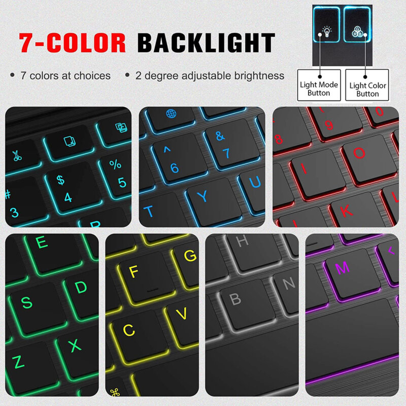 Mini tastatura wireless cu lumini RGB Techsuit WK1, negru