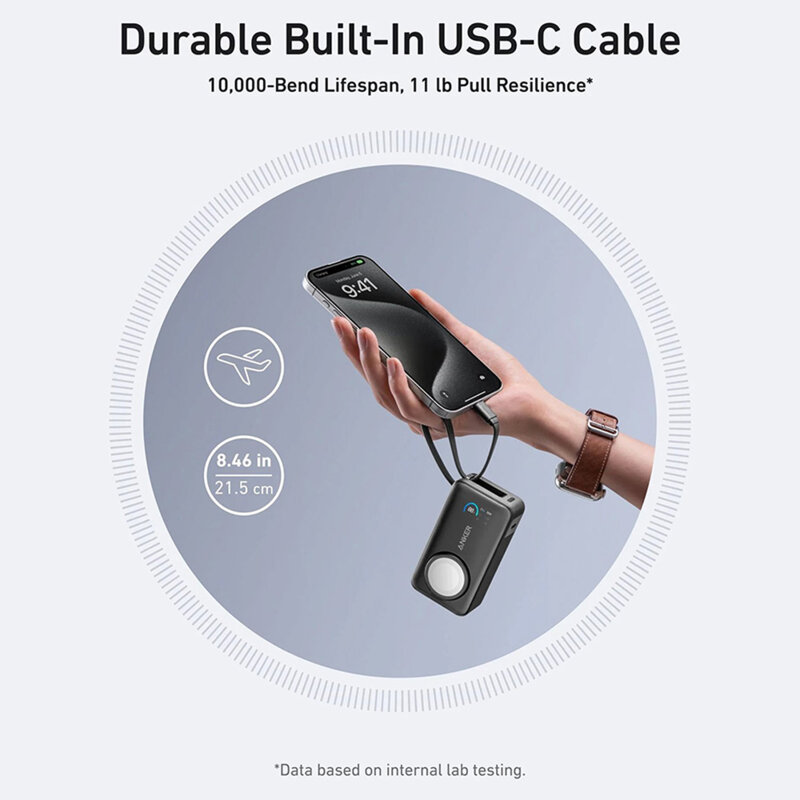 Baterie externa Apple MagSafe, 10000mAh Anker MagGo, negru