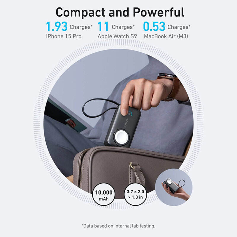 Baterie externa Apple MagSafe, 10000mAh Anker MagGo, negru