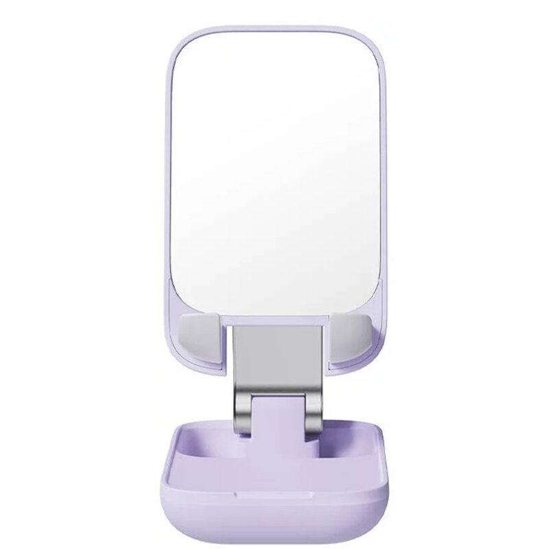 Suport telefon birou cu oglinda Baseus Seashell, mov, B10551501511-00