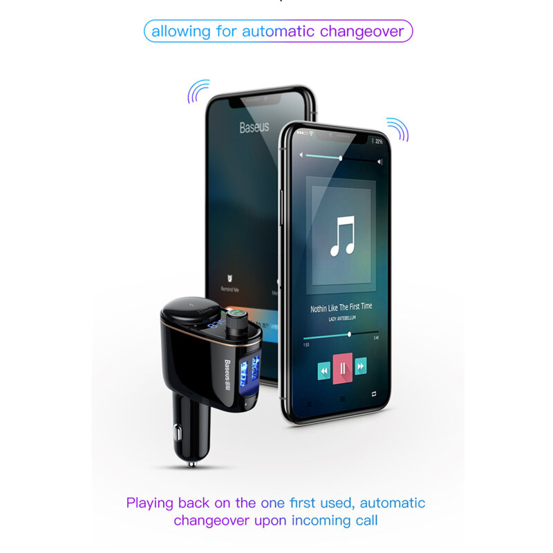 Modulator FM Bluetooth, incarcator bricheta auto Baseus S-06