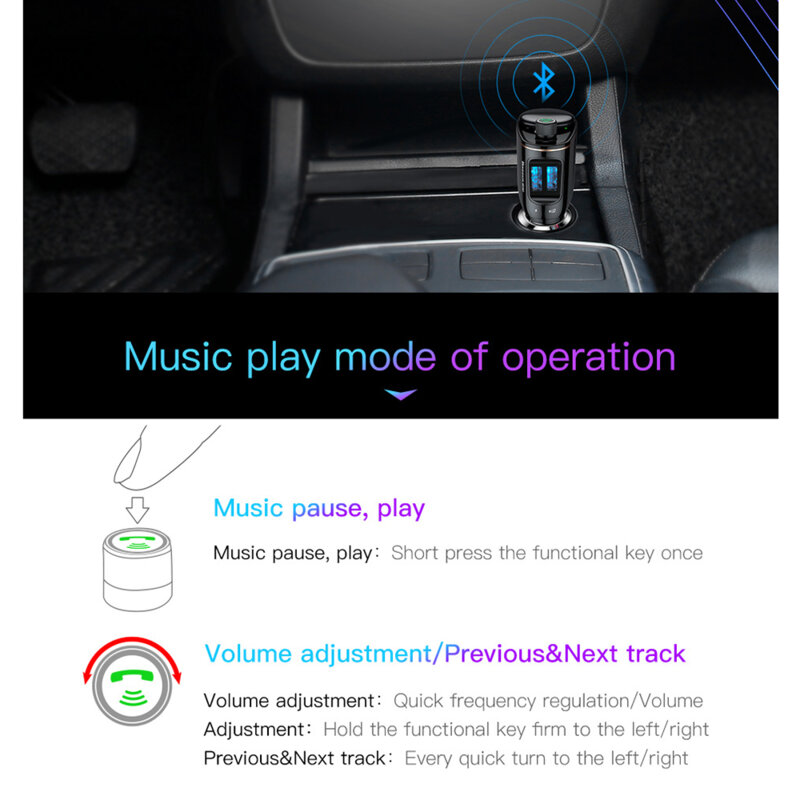 Modulator FM Bluetooth, incarcator bricheta auto Baseus S-06