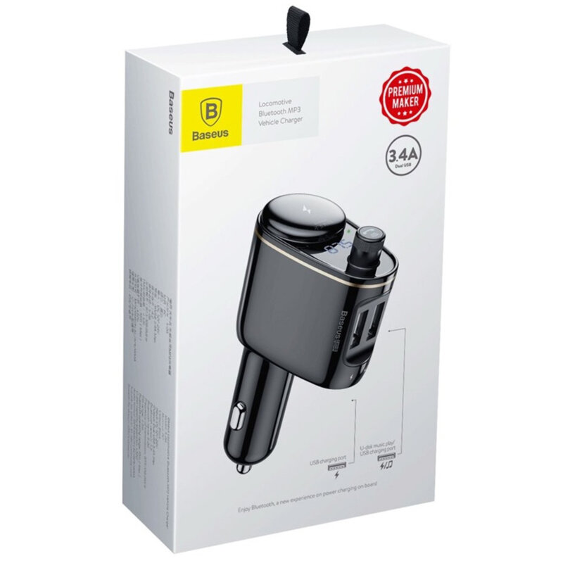 Modulator FM Bluetooth, incarcator bricheta auto Baseus S-06